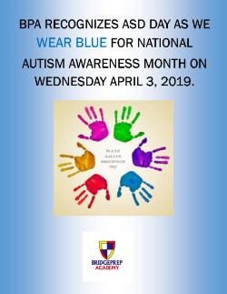 BPA 2018-2019 National Autism Awareness Month Recognition 